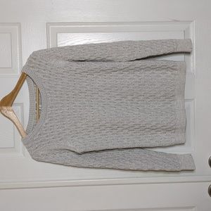 Old Navy Gray Cable Knit Sweater - Crew Neck